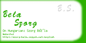 bela szorg business card